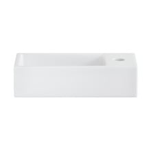 Sabina 405mm Gloss White Left Bowl Wall Hung Basin